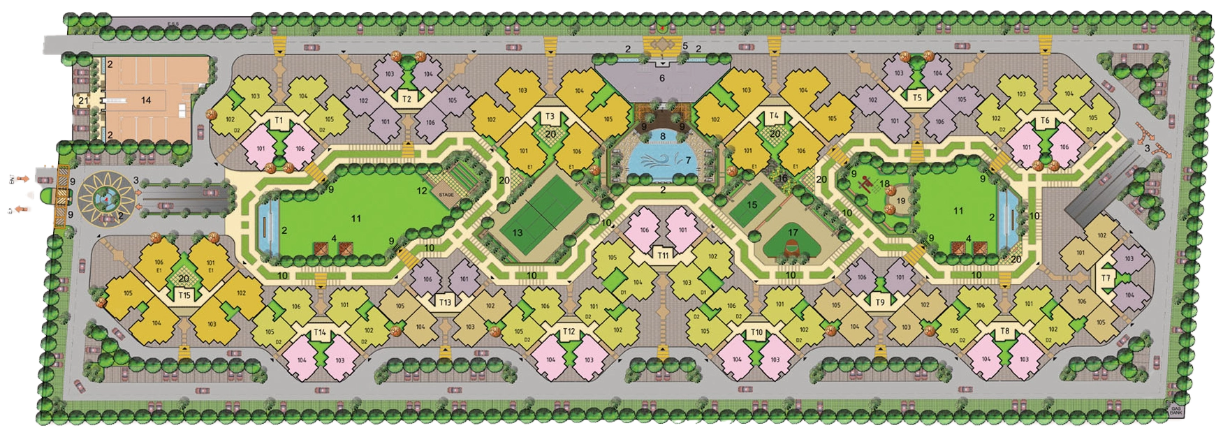 Master plan layout of Exotica Dreamville residential township, Noida Extension